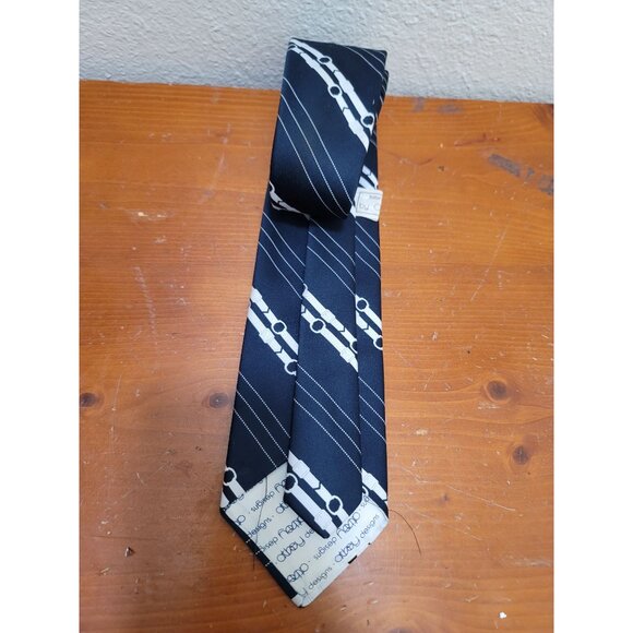 Limited Edition Athey 100% Polyester Men's Necktie With Diagonal Stripes & Dotte - Picture 3 of 7